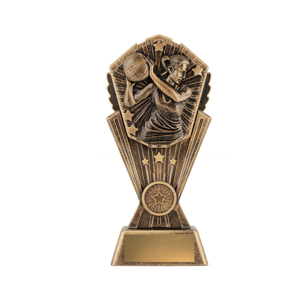N223 COSMO NETBALL - FREE TITLE PLAQUE – 2BOTS Awards Signs Apparel